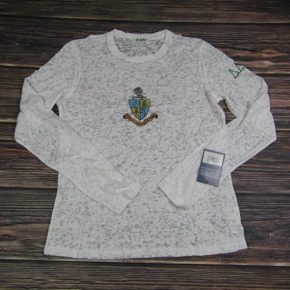 NUYU Tops - NUYU NEW NWT Medium Tri Delt Delta Sorority DDD Burnout Long Sleeve Tee T Shirt